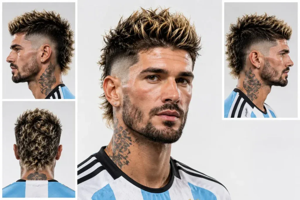 Rodrigo De Paul burst fade haircut